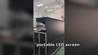 All-in-One Roll-Up LED Display Unfolded from Flight Case